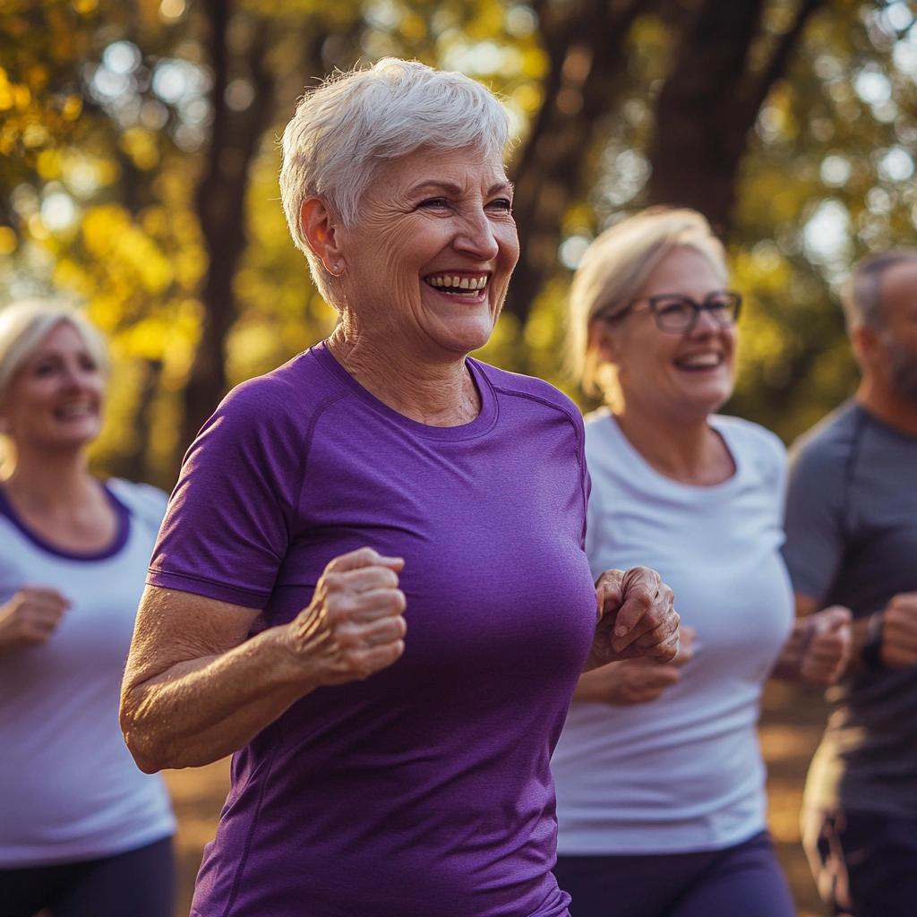 Активні люди елегантного віку на тренуванні